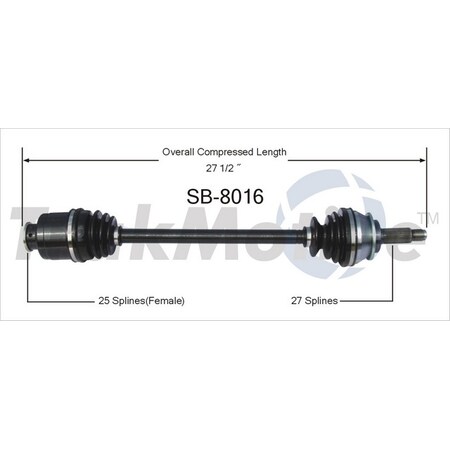 Surtrack Axle Cv Axle Shaft, Sb-8016 SB-8016
